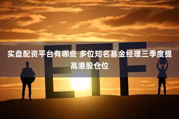 实盘配资平台有哪些 多位知名基金经理三季度提高港股仓位